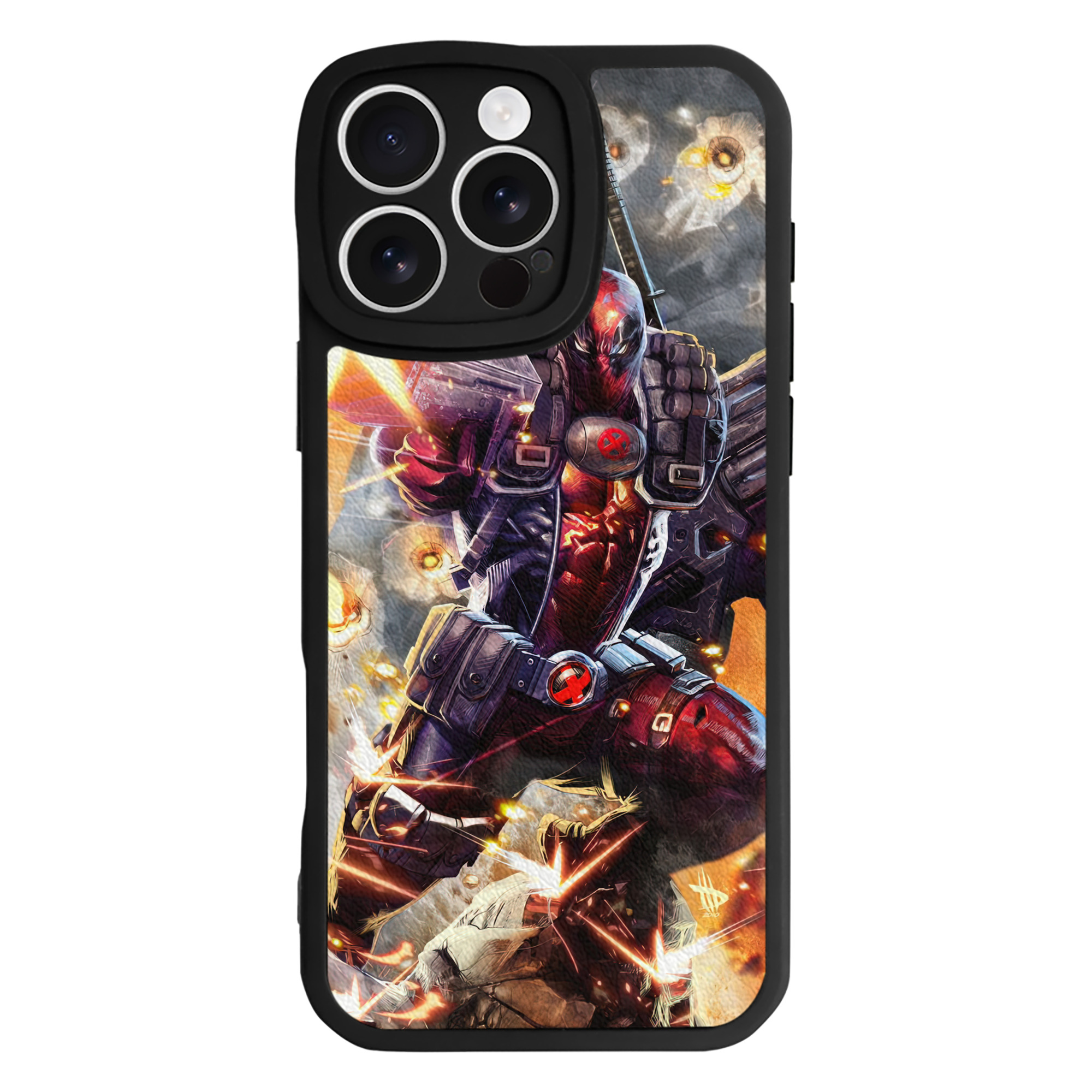 （画像用） Deadpool デッドプール 【iPhone 16シリーズ対応】シリコンスマホケース（レザー調） 材質：シリコン